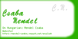 csaba mendel business card